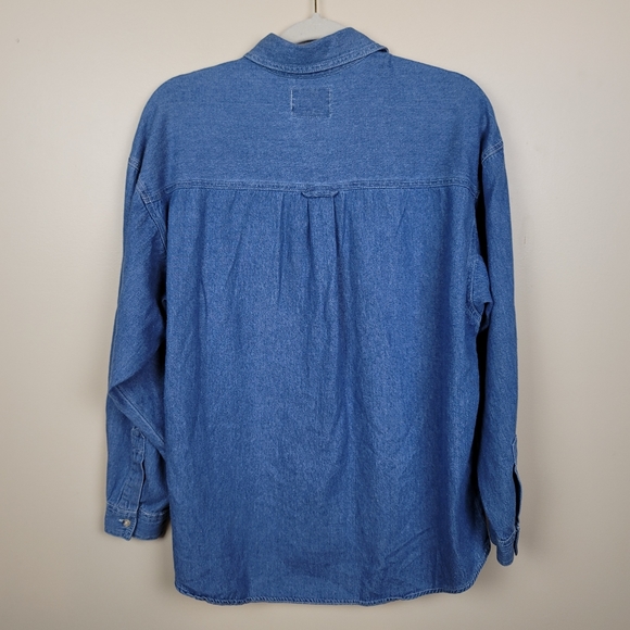 Vintage Christmas Button Down Jean Shirt size L - Picture 5 of 5